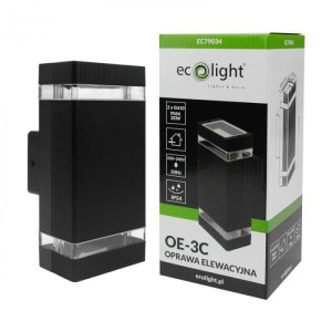 Kinkiet elewacyjny 2xGU10 czarny - Eco Light EC79034