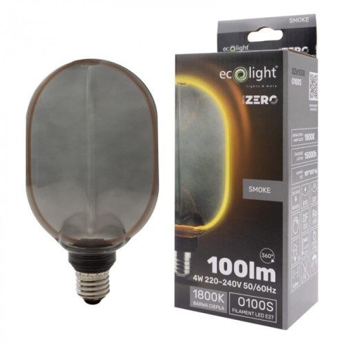 Żarówka LED dymiona E27 4W fi 100 WW 1800K owal - SZ61038