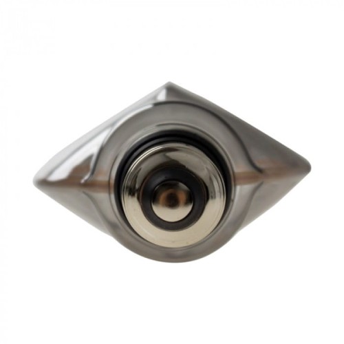 Żarówka LED dymiona E27 4W o średnicy 100 mm, w kształcie owalnym, z metalowym gwintem. Przezroczysta obudowa w ciemnym kolorze, z centralnym punktem w kolorze srebrnym. Idealna do dekoracyjnego oświetlenia.