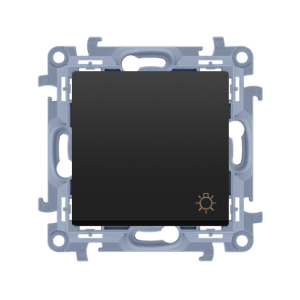 Simon 10 Przycisk światło czarny samozaciski - CS1C.01/49