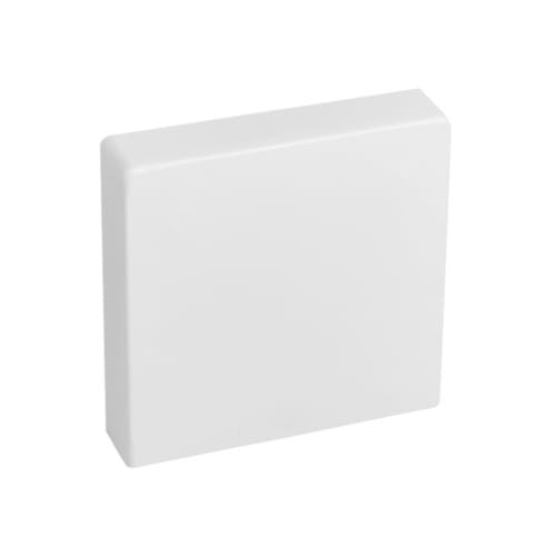 Zakończenie ZAK 40 w kolorze białym, o wymiarach 25/40 mm i 40/40 mm. Produkt o prostokątnym kształcie, z gładką, matową powierzchnią, umieszczony na białym tle.