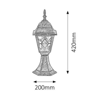 Lampa ogrodowa słupek MONACO 42cm antyczne złoto - Rabalux