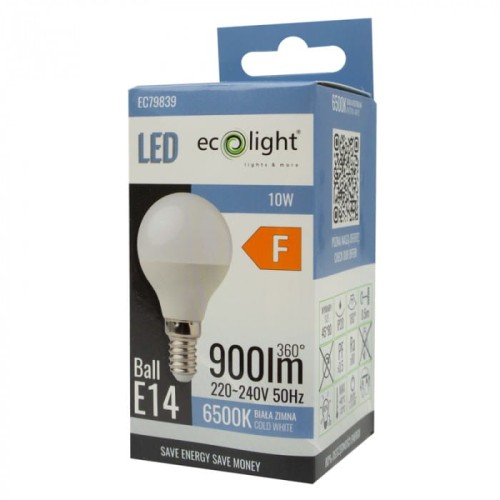 Żarówka LED KULKA E14 10W zimny biały (cw) - EC79839