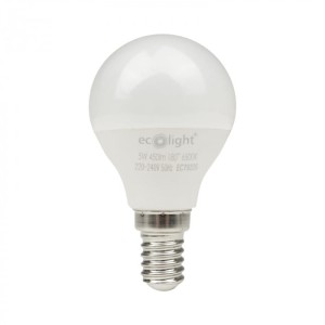 Żarówka LED KULKA E14 5W zimna biała (cw)