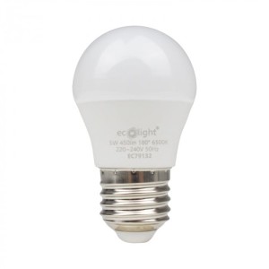 Żarówka LED Kulka E27 5W biała zimna (nw) - EC79132
