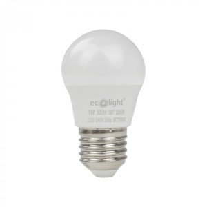 Żarówka LED KULKA E27 5W ciepła biała (ww) - Ecolight EC79335
