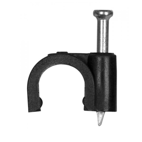 Uchwyt kablowy okrągły FLOP 10mm czarny 100szt. 