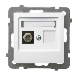 Ospel As biały gniazdo antenowe typu F pojedyncze - GPA-1GF/M/00