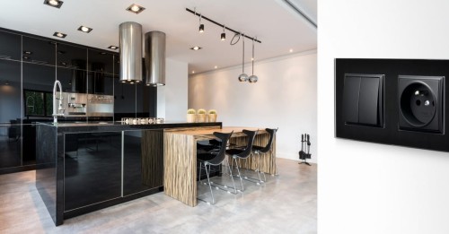 Ospel Aria czarny metalik ramka podwójna - R-2U/33