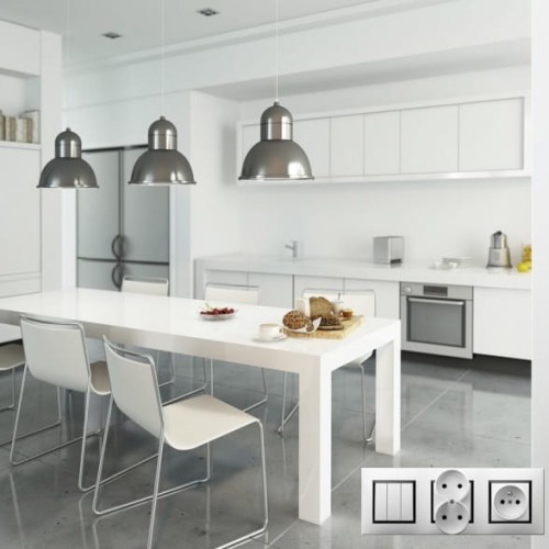 Ospel Aria biały łącznik schodowy podwójny - ŁP-10U/M/00