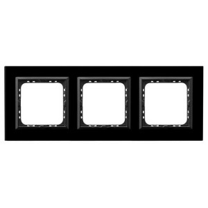 Ospel Sonata ramka potrójna czarne szkło - R-3RGC/32/25