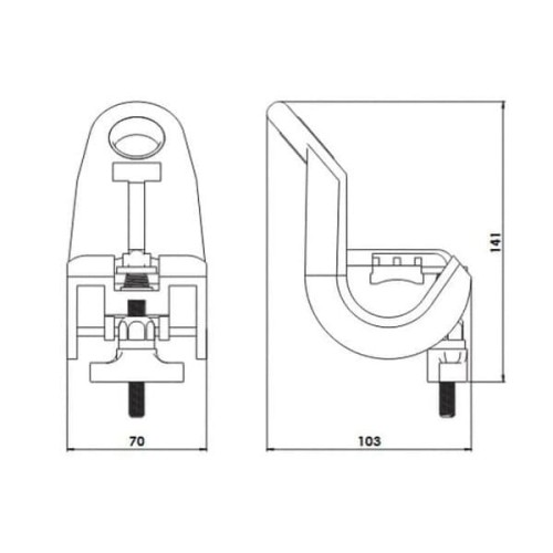 Uchwyt przelotowy ASXSN uniwersalny 4x16-120