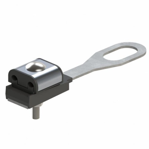 Uchwyt końcowy ASXSN 2x16-35 z metalowym kółkiem i czarnym plastikowym mocowaniem. Produkt widoczny z boku, z widocznym śrubowym mocowaniem oraz gładką, błyszczącą powierzchnią. Idealny do zastosowań w elektryce.