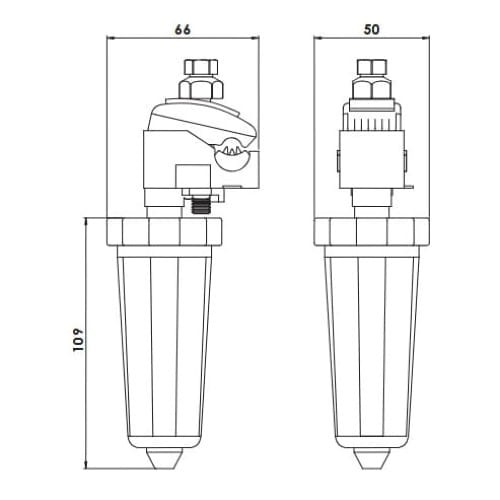 Bezpiecznik napowietrzny 25A z zaciskiem do linii izolowanych AsXSn 16-35 z nakrętką zrywalną