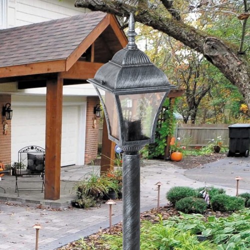 Lampa ogrodowa słupek TOSCANA 106 cm srebrny antyczny - Rabalux 8400