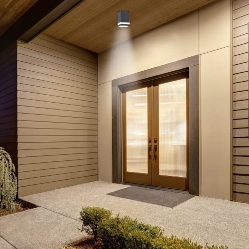 Lampa kinkiet sufitowy ZOMBOR GU10 kwadratowy antracyt  - Rabalux 7818