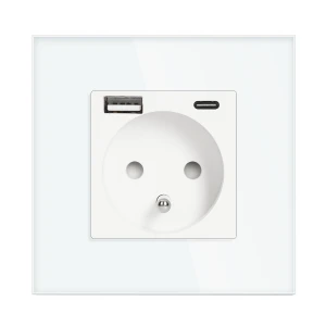 Gniazdo kompletne pojedyncze 2P+Z, USB-A + USB-C, max. 20W białe