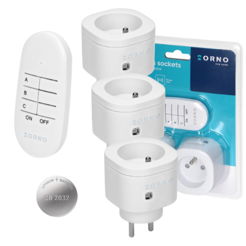Zestaw bezprzewodowych mini gniazd z pilotem 3+1