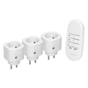 Zestaw bezprzewodowych mini gniazd z pilotem 3+1