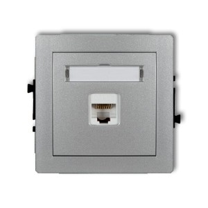Karlik Deco Gniazdo komputerowe pojedyncze RJ45, kat. 5e, 8-stykowe, srebrny metalik - 7DGK-1