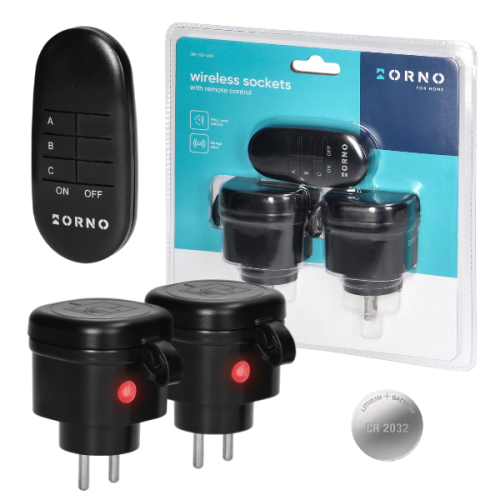 Zestaw bezprzewodowych mini gniazd z pilotem 2+1