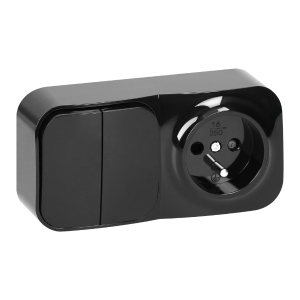 ToDo Łącznik podwójny + gniazdo pojedyncze czarne