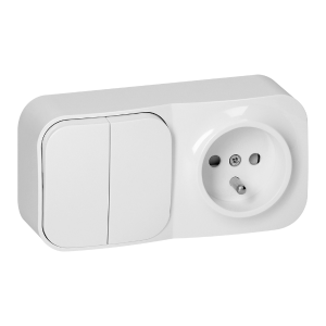 ToDo Łącznik podwójny + gniazdo pojedyncze białe