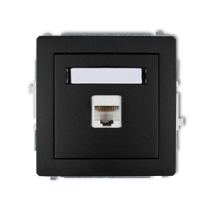 Karlik Deco Gniazdo komputerowe pojedyncze RJ45, kat. 5e, 8-stykowe czarny mat  - 12DGK-1