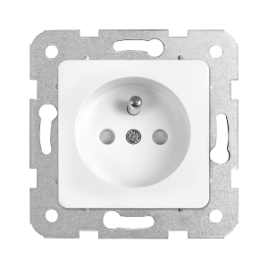 LINNERA S Gniazdo pojedyncze z uziemieniem i przesłonami białe - Panasonic 91440045