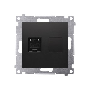 Simon 54 Gniazdo komputerowe pojedyncze RJ45 kat.6 czarny mat - D61.01/49