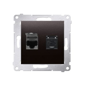 Simon 54 Gniazdo komputerowe podwójne RJ45 kat.6 antracyt - D62.01/48