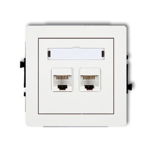 Karlik Deco Gniazdo komputerowe podwójne 2xRJ45, kat. 5e, 8-stykowe biały - DGK-2