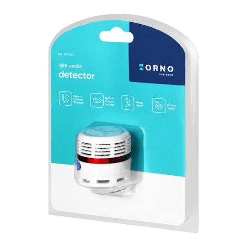 Czujnik dymu mini z baterią 3V - Orno OR-DC-637