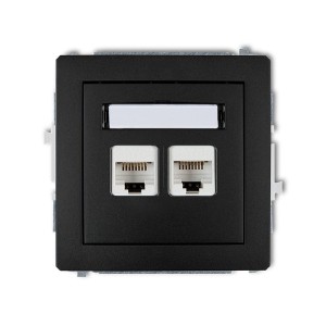 Karlik Deco Gniazdo komputerowe podwójne 2xRJ45, kat. 5e, 8-stykowe czarny mat - 12DGK-2