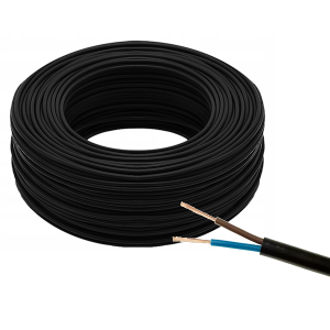 Przewód OMY 2x1 (H03VV-F) 300/300V czarny - krążek 30m