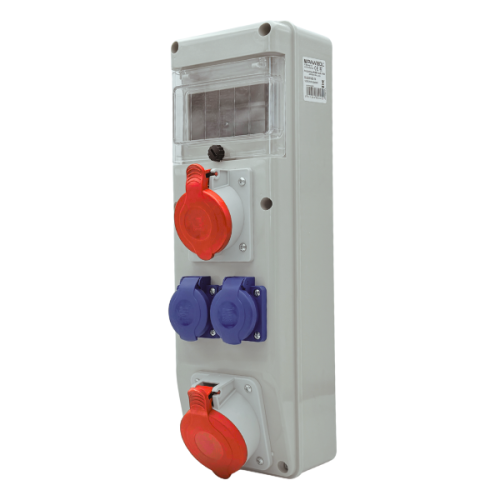 Rozdzielnica R-BOX SLIM 6S 1x32/5P, 1x16/5P 2x250V - Pawbol B.SLIM-6S-14