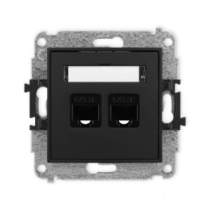 Karlik ICON Gniazdo komputerowe podwójne RJ45, kat. 5e, 8-stykowe czarne - 12IGK-2
