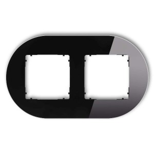 Karlik ICON Ramka podwójna okrągła czarna efekt szkła - 12-12-IRSO-2
