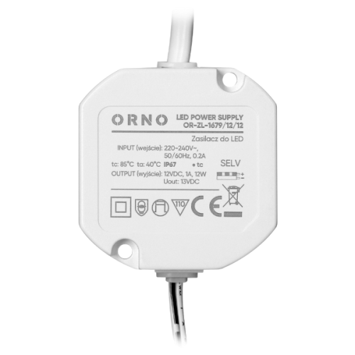 Zasilacz LED dopuszkowy IP67  12V 12W