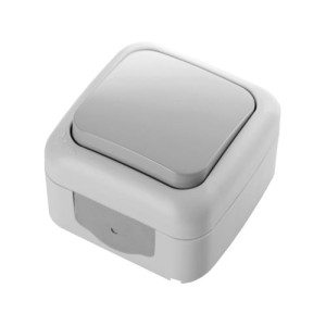 PALMIYE Łącznik natynkowy pojedynczy IP54 szary