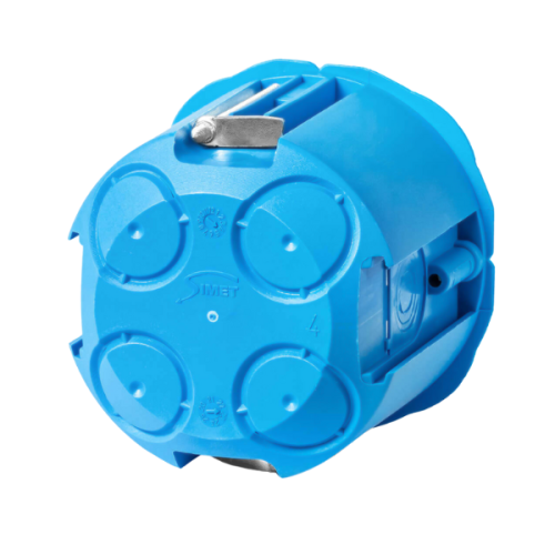 Puszka podtynkowa 60mm regips głęboka do pustych ścian łączona niebieska PV