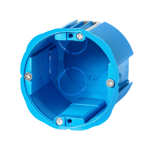 Puszka podtynkowa 60mm regips głęboka do pustych ścian łączona niebieska PV