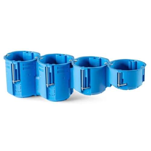 Puszka podtynkowa 60mm regips głęboka do pustych ścian łączona niebieska PV