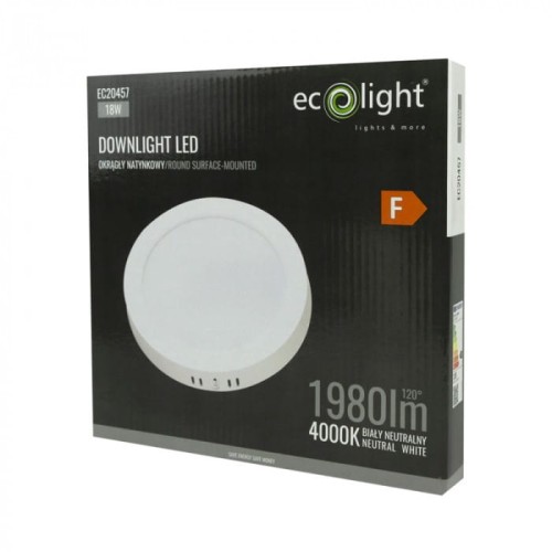 Oprawa sufitowa plafon Downlight 6W 4000K okrągła biała