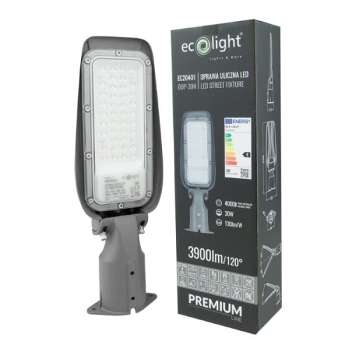 Lampa uliczna Premium 30W 4000K 130lm/W IP65 neutralny - Eco Light EC20401