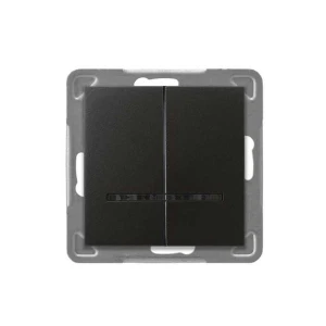 Ospel Impresja antracyt łącznik podwójny seryjny z podświetleniem - ŁP-2YS/M/50