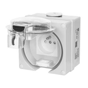 Gniazdo hermetyczne pojedyncze natynkowe OYSTER 2P+Z 16A 250V IP66 szare