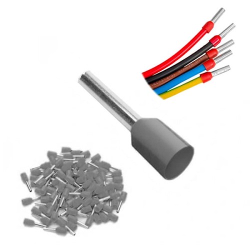 Końcówka tulejkowa izolowana 2,5/8 szara 25szt.