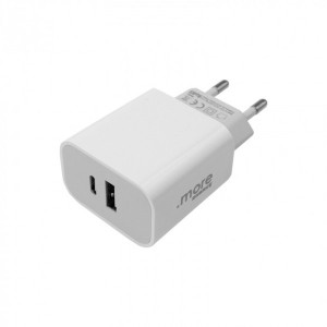 Ładowarka sieciowa 20W USB-A USB-C biała