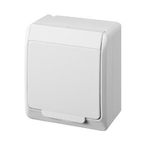 HERMES Gniazdo pojedyncze natynkowe Schuko IP44 białe - 0324-02
